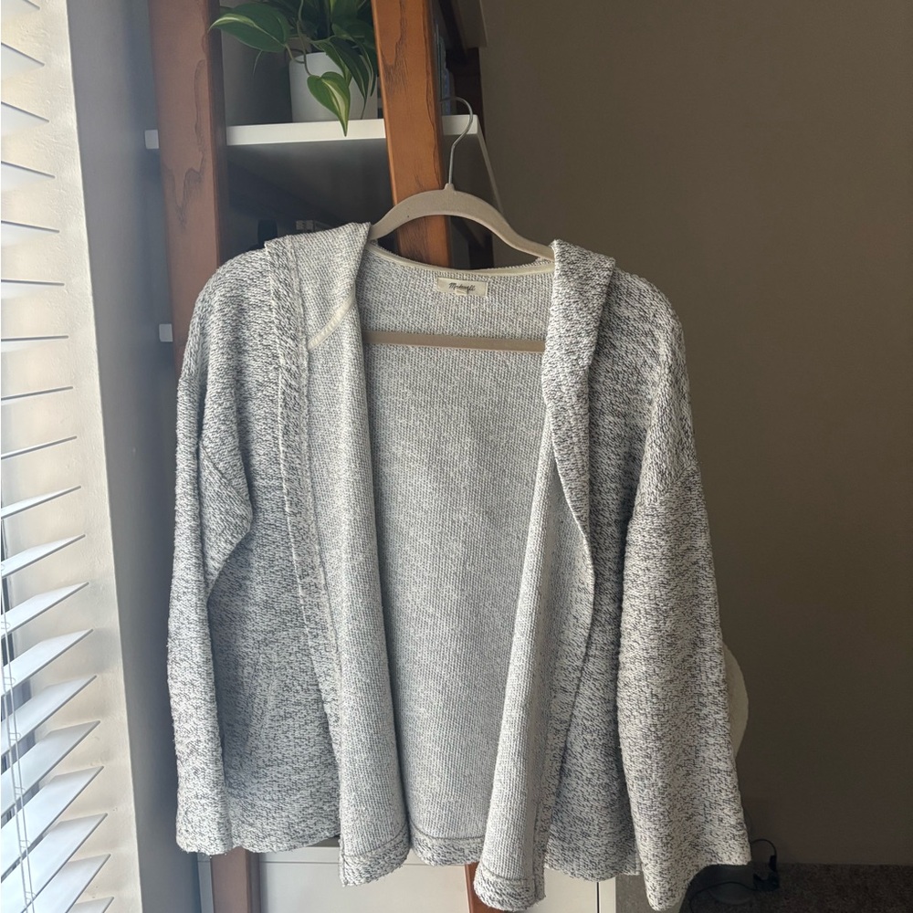 Madewell Hooded Gray Boxy Cut Women's Sweater